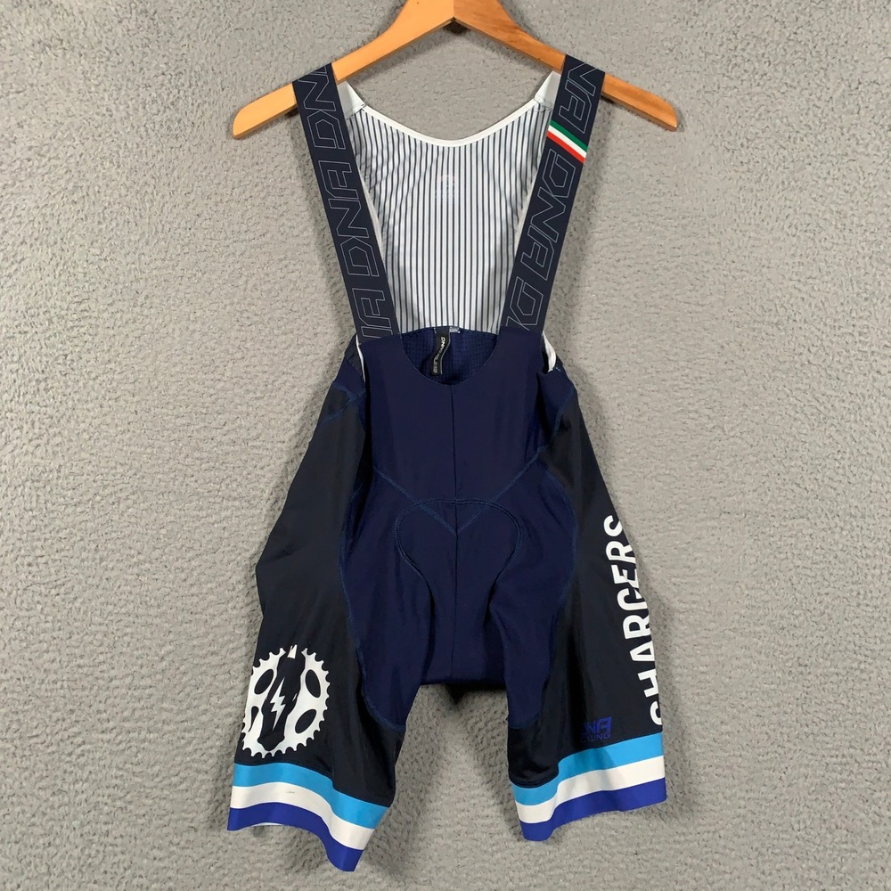 DNA Cycling Bib Shorts Men's Small S Navy Blue Padded Hanger 15 Chargers Cycling